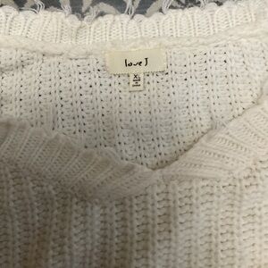 Love J Women's Cream V-Neck Sweater